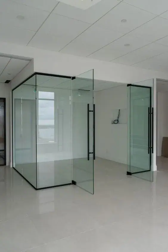 Insulated glass office cabin cutting noise and heat