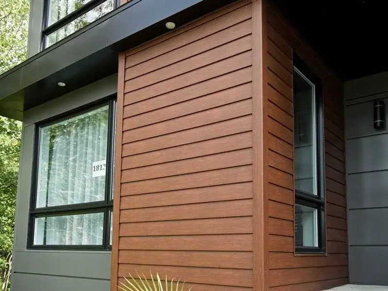 Close-up of vinyl lap siding wall cladding
